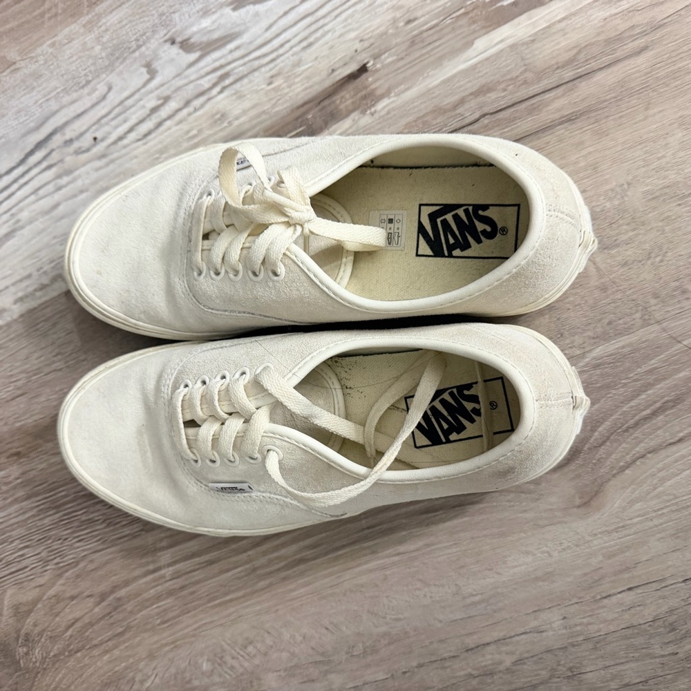 Vans Off-White Canvas Lace-Up Sneakers